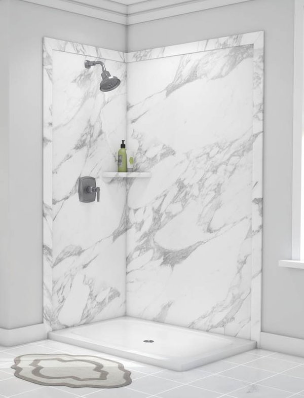 Elegance 2-wall Shower Calacatta White