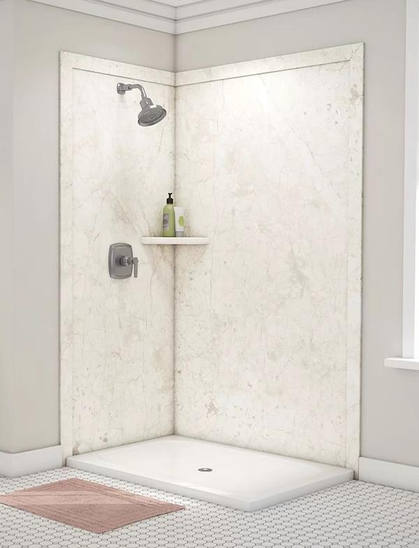 Elegance 2-wall Shower Botticino Cream