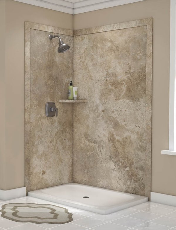 Elegance 2-wall Shower Mocha Travertine